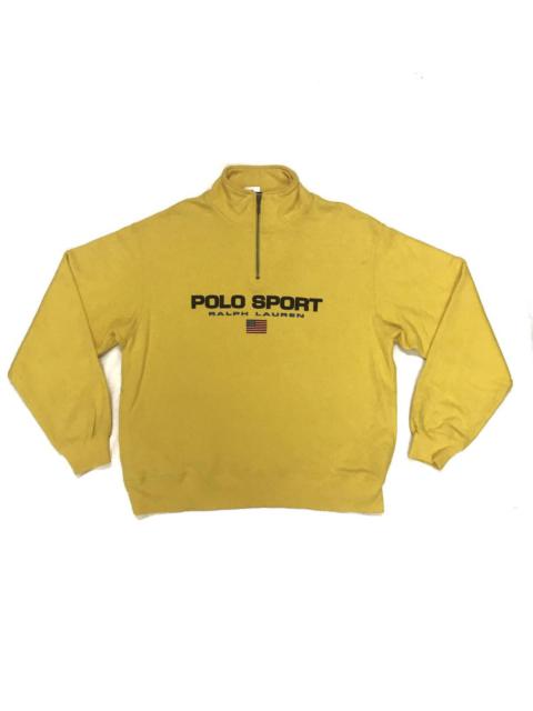 Polo Ralph Lauren - Vintage POLO SPORT Big Logo Half Zipper Yellow Sweatshirt