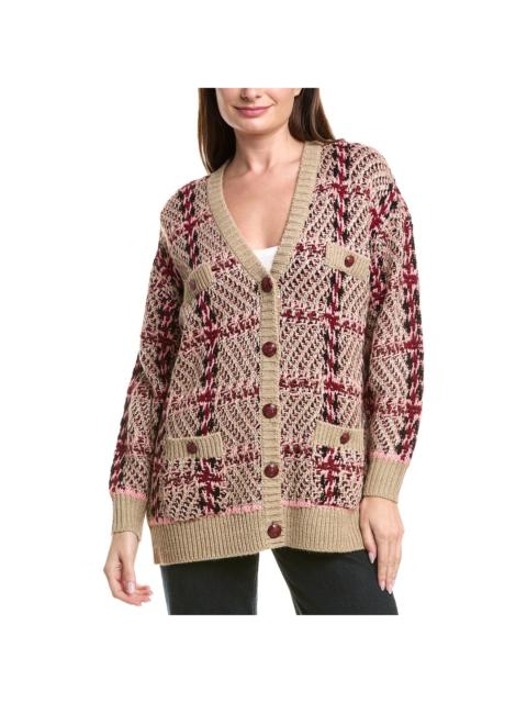 L'AGENCE L’AGENCE Macie Houndstooth Wool-Blend Cardigan