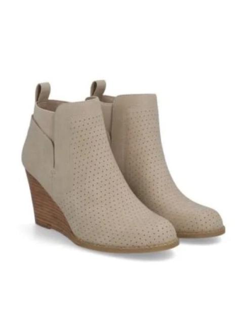 Other Designers New! DV by Dolce Vita Vegan Leather Gerdy Ankle Wedge Bootie Beige Sz‎ 8.5