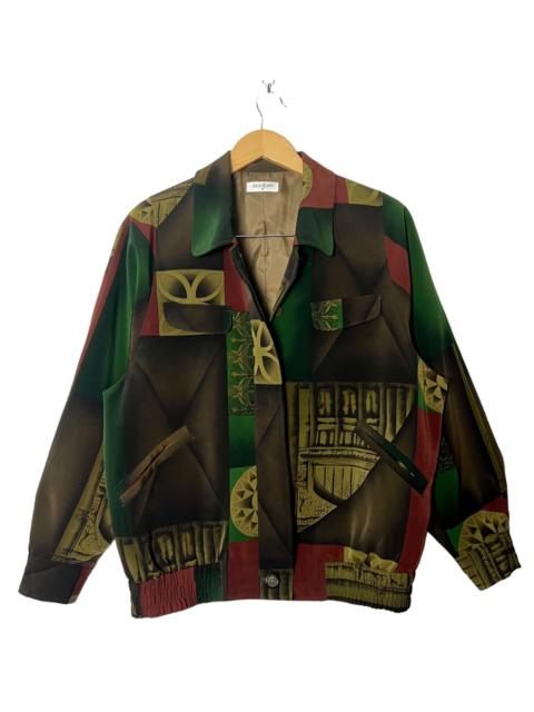 Other Designers Archival Clothing - VINTAGE 90s PICASSO SILK BAROQUE BOMBER JACKET FULLPRINT
