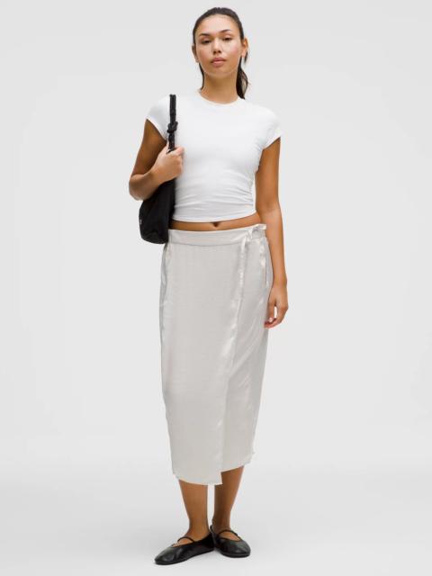lululemon Logo Charm Satin Waist-Tie Midi Skirt