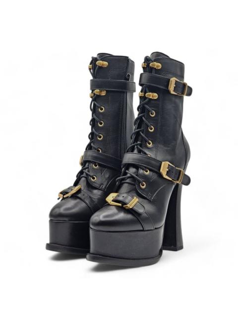 VERSACE Platform Boots - Nappa Leather - Black - Size 35.5 $2300