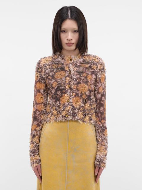 Diesel M-Linnea Linen Crystal Cropped Cardigan