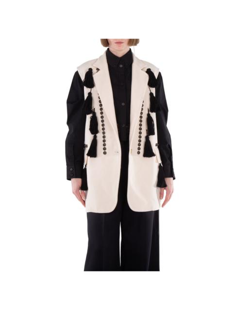 Max Mara Open Box - Max Mara Arco Tassel-Embellished Sleeveless Vest, Brand Size 42 ( US Size 8 )