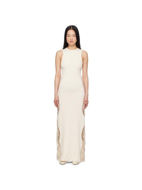 Jil Sander Off-White Lace Panel Maxi Dress