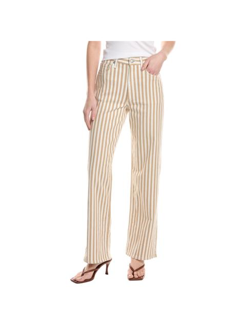 rag & bone rag & bone Shea Linen-Blend Relaxed Tan Stripe Straight Jean