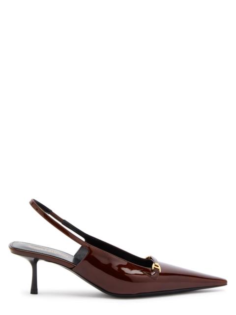 SAINT LAURENT Saint Laurent Carine 55 Patent Leather Slingback Pumps