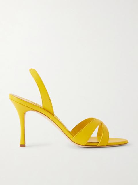 Manolo Blahnik Callasli 90 Leather Slingback Sandals