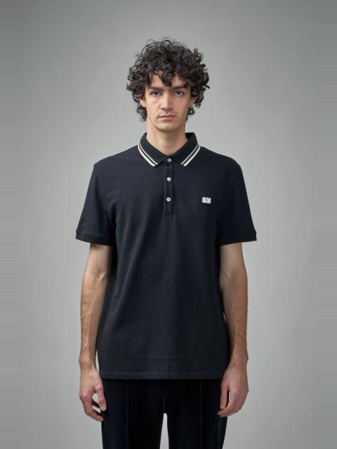 Valentino Cotton Piqué Polo Shirt with V-Logo Patch