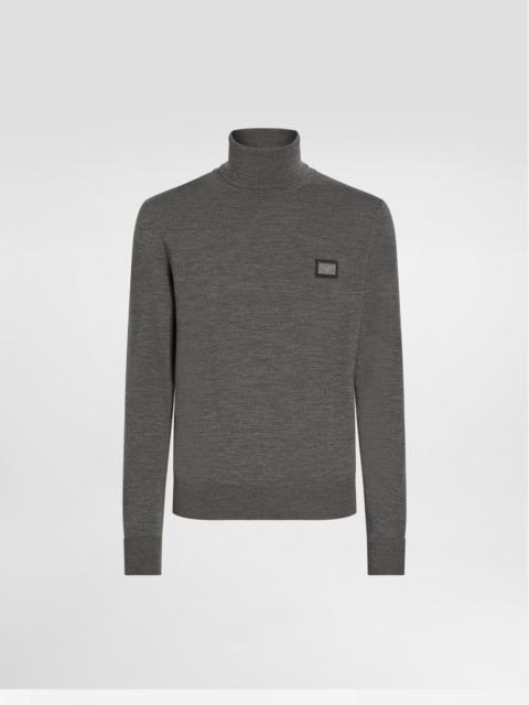Dolce & Gabbana Wool turtle-neck sweater with branded tag