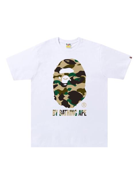 A BATHING APE® BAPE 1st Camo Side Big Ape Head Tee 'White/Yellow'
