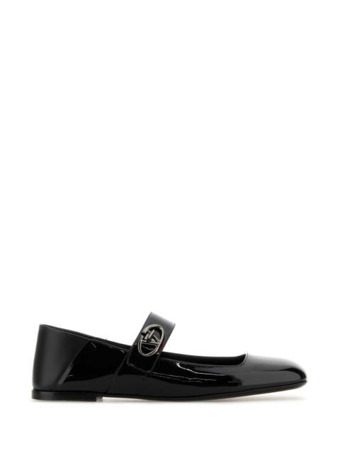Valentino Garavani Women Black Leather Vlogo Locker Ballerinas