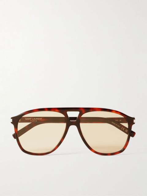 SAINT LAURENT Aviator-Style Tortoiseshell Acetate Sunglasses Tortoiseshell