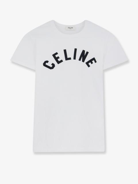 CELINE Celine Cotton Blend T-Shirt With Front Logo Print