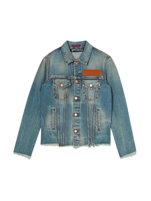 Palm Angels Palm Angels Palm Tree Embroidered Denim Jacket 'Blue'