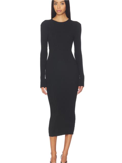ESSENTIALS Rib Long Sleeve Dress