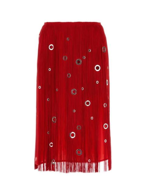 Prada Woman Red Organza Skirt