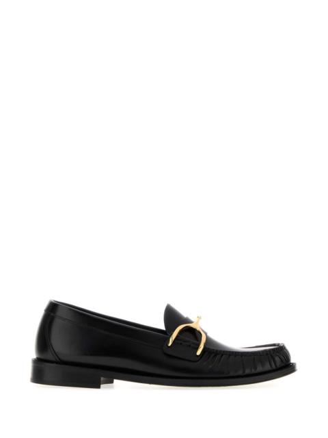 Alexander McQueen Alexander Mcqueen Men Black Leather Wishbone Loafers