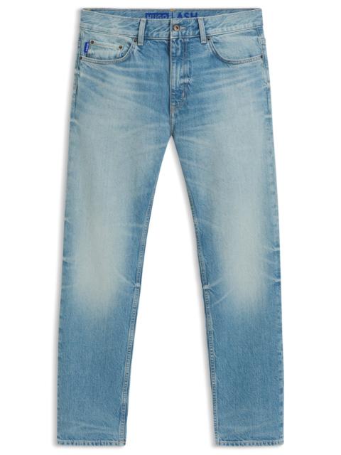 HUGO SLIM-FIT JEANS IN COMFORT-STRETCH GREEN-CAST DENIM