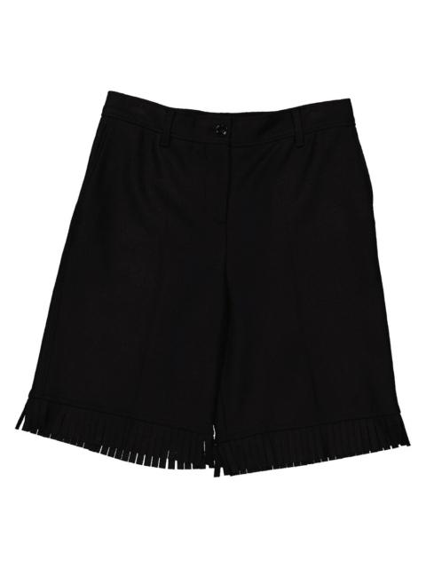 Burberry Burberry Ladies Black Fringed Hem Wool Shorts