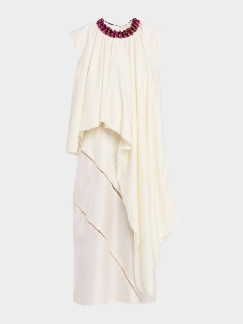 diotima Parade Embellished Asymmetric Drape Sleeveless Top