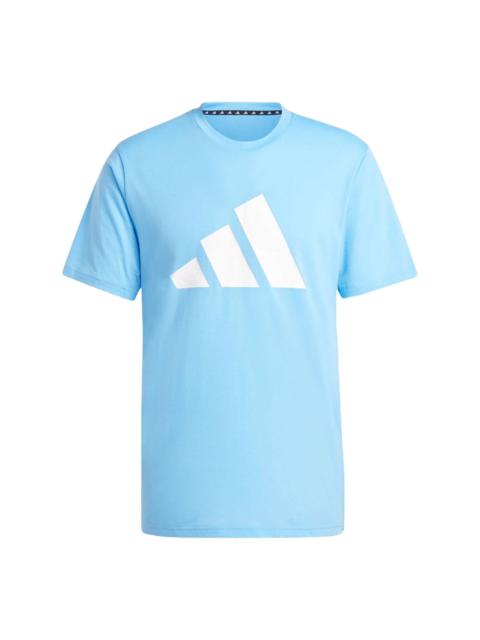 adidas Train Essentials Feelready Logo Training T-shirt Asia Sizing 'Light Blue White' IT5417