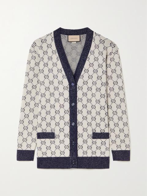 GUCCI Love Parade Metallic Jacquard-knit Cotton-blend Cardigan