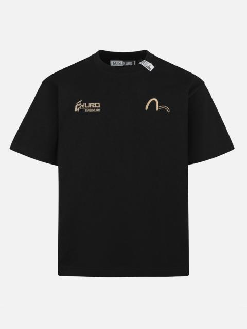 EVISU Seagull Embroidery and Logo Print Regular Fit T-shirt