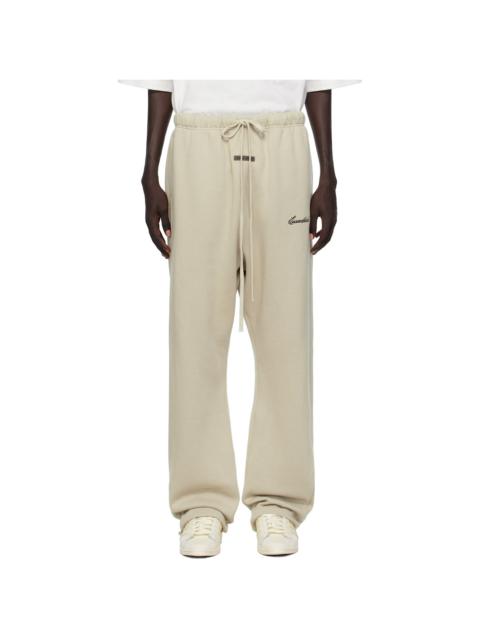 ESSENTIALS Taupe Relaxed Fleece Piping Sweatpants