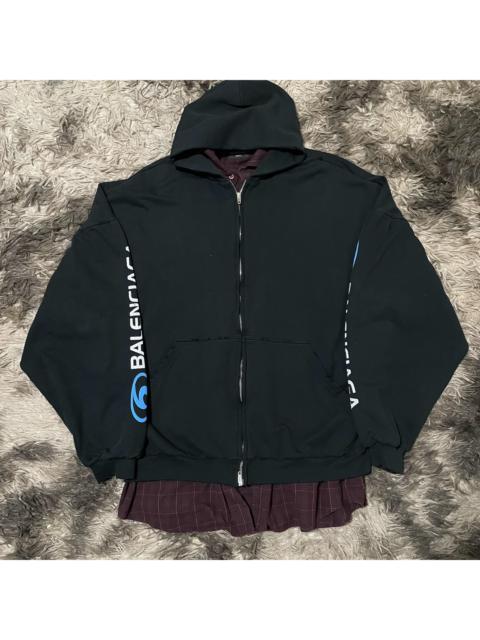 BALENCIAGA Balenciaga Surfer Layered Zip-Up Hoodie Oversized Black
