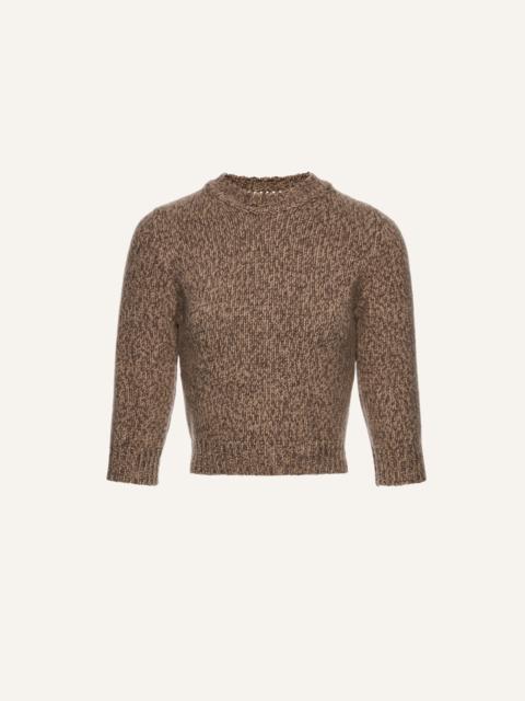 MAGDA BUTRYM Cropped marled knitwear top in beige