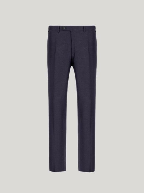 Canali BLUE HIGH-WAISTED PLEATLESS WOOL PANTS