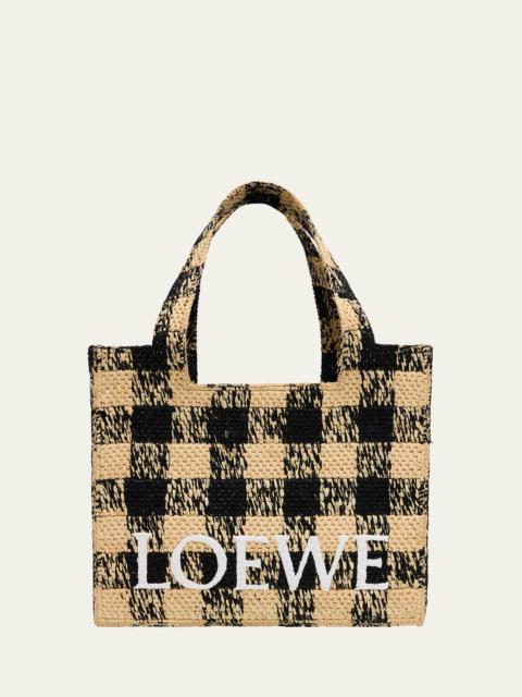 Large Tote Bag in Gingham Raffia