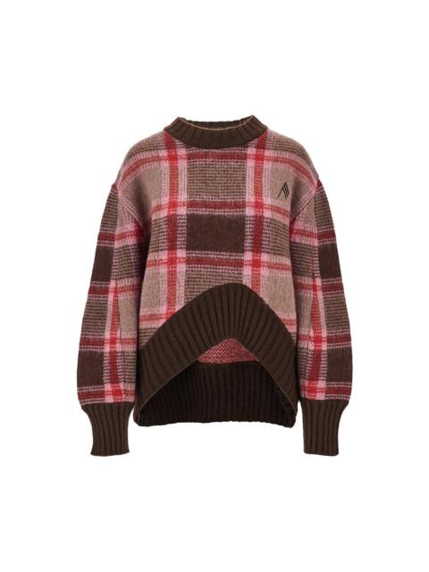 THE ATTICO The Attico Knitted Sweater with Logo Embroidery Brown