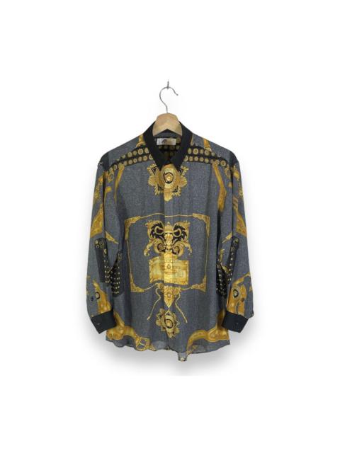 Other Designers Vintage Japanese Medusa Baroque Novelty Chain Silk Shirt