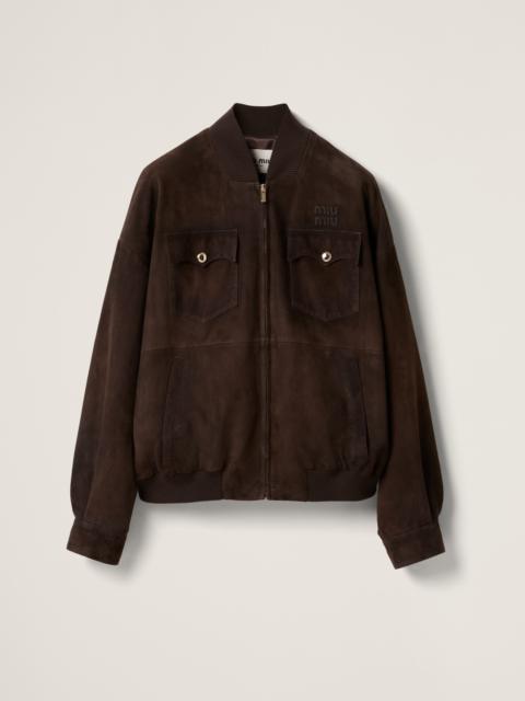 Suede nappa leather jacket