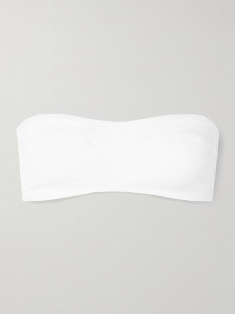 MELISSA ODABASH Tenerife Strapless Seersucker Bikini Top
