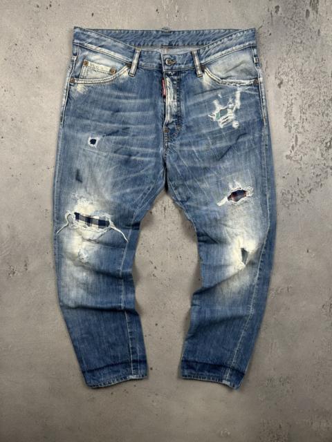 DSQUARED2 Dsquared2 Cool Guy Distressed Plaid Patch Jeans Archive Y2K