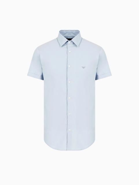 EMPORIO ARMANI Short-sleeved, stretch nylon-blend shirt