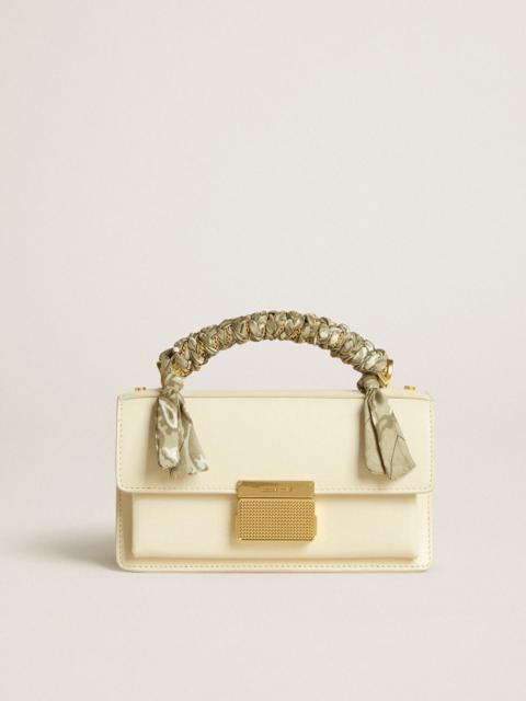 Golden Goose Small Venezia Bag in butter-colored boarded leather with braided scarf