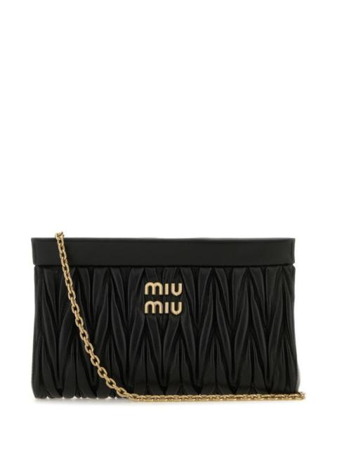 Miu Miu Woman Black Leather Crossbody Bag
