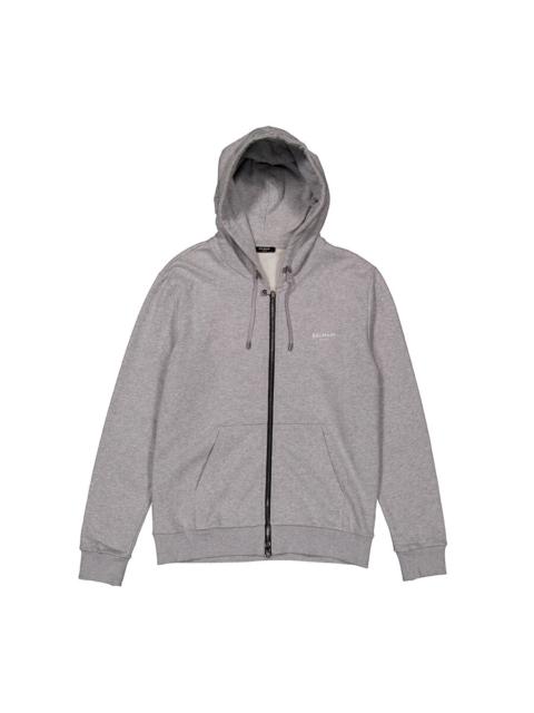 Balmain Balmain Men's Eco Design Zipped Flock Hoodie, Size Large