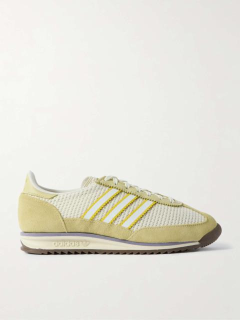 SL 72 OG suede and leather-trimmed mesh sneakers Yellow