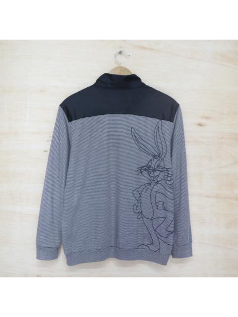 Other Designers Vintage 90s WARNER BROS Bug Bunny Big Logo Halfzip Sweater Sweatshirt