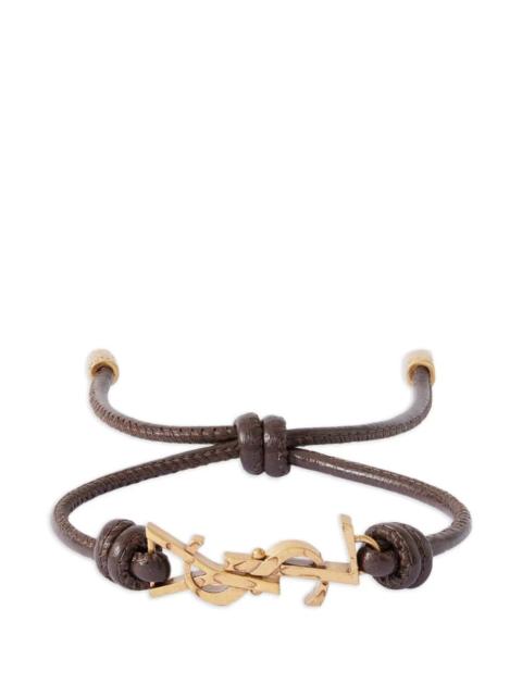 SAINT LAURENT Saint Laurent Men Leather Cord Cassandre Bracelet