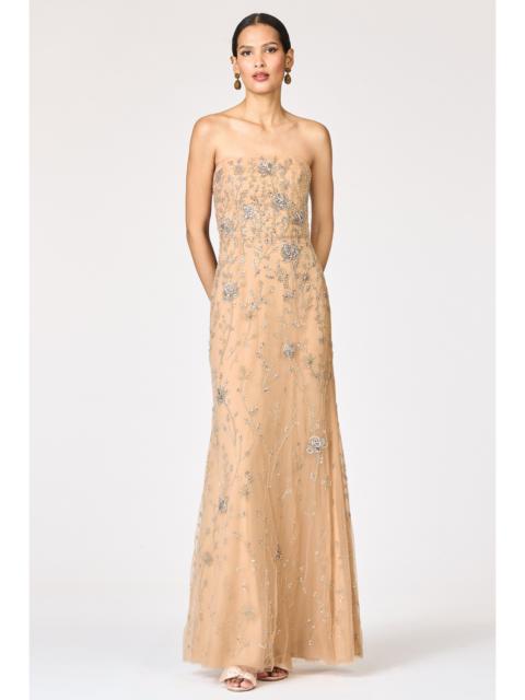 SACHIN & BABI EMBELLISHED VIENNA GOWN - FAWN