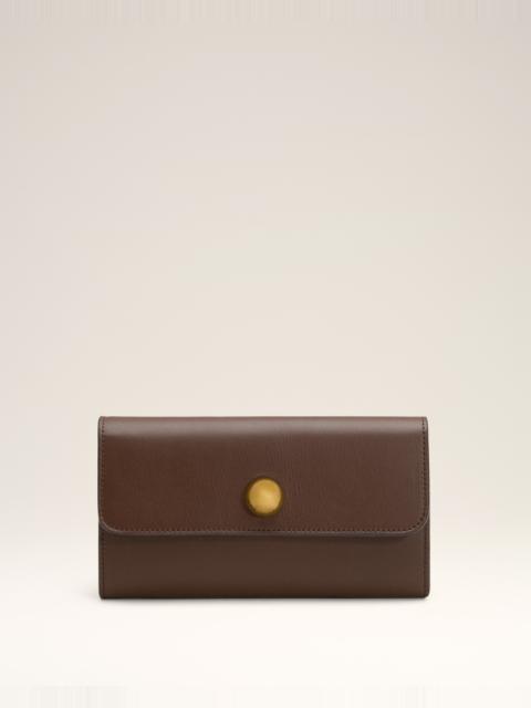 AMI Paris BROWN SMOOTH LEATHER CARROUSEL CONTINENTAL WALLET