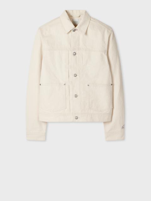 Paul Smith Ecru Pleated Denim Jacket