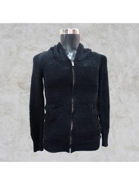 Other Designers If Six Was Nine - TORNADO MART Mesh Knitted Zipper Hooded Cardigan