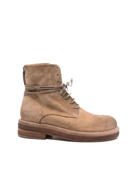 lace-up suede combat boots